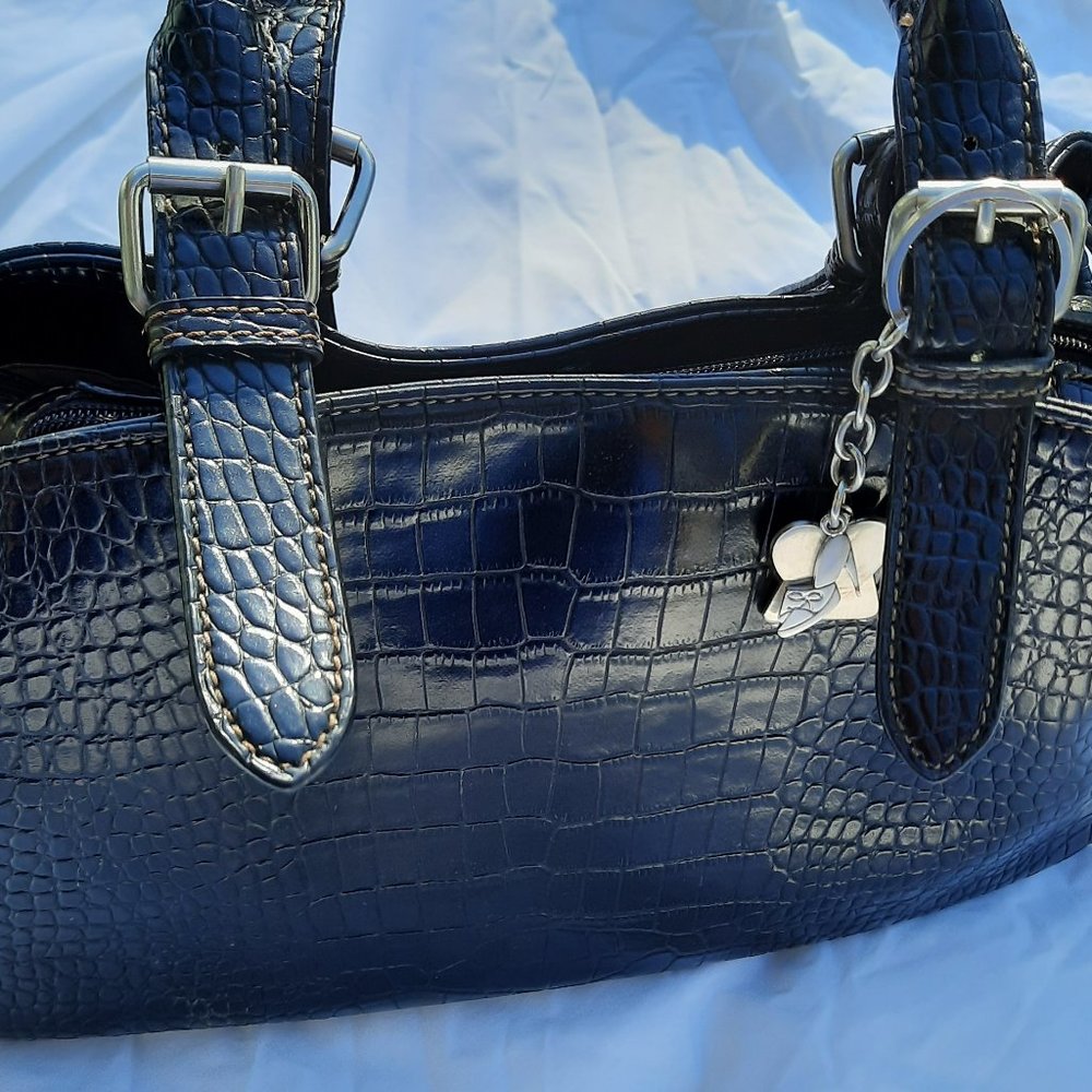 Vintage Nine West Black Faux Alligator Design Shoulder bag